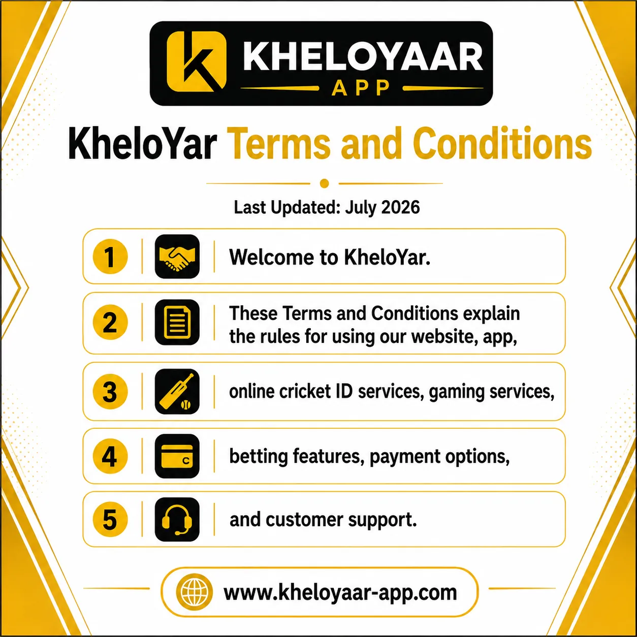 KheloYar Terms and Conditions